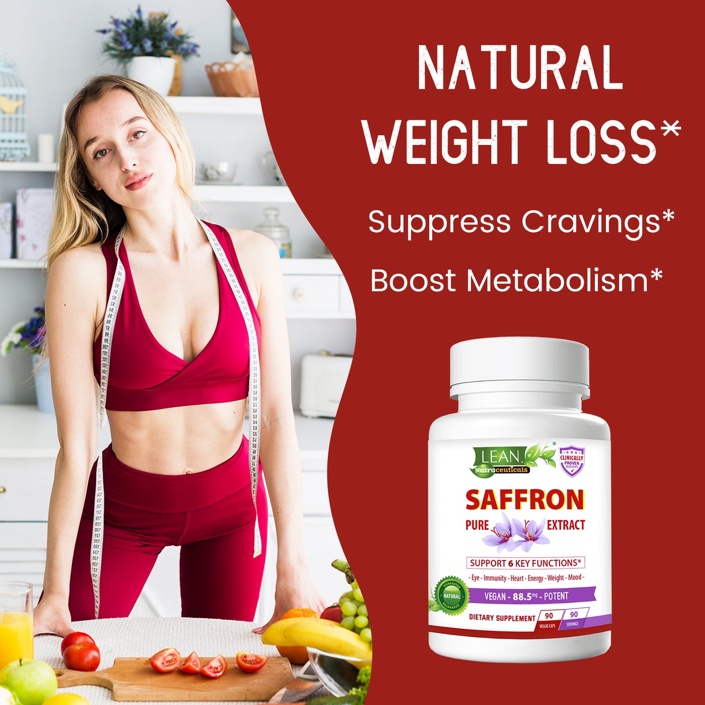 One Popular Natural Weight Loss Herb Saffron Pure Extract Can Suppress Cravings Boost Metabolism and Burn Fat for Men and Women