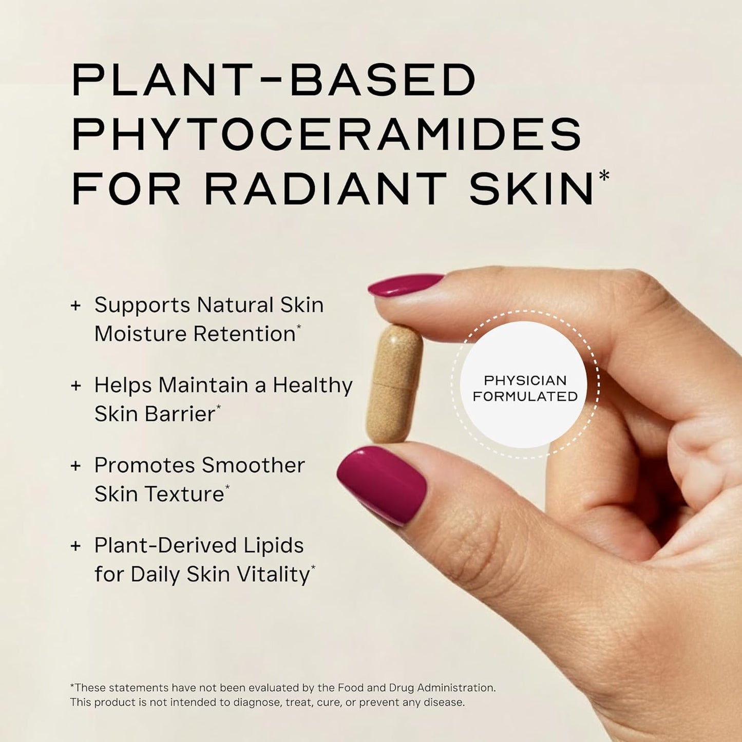 90 Capsules 350mg Phytoceramides Gluten-Free All Natural Plant Derived PhyGLOW Anti-Aging Skin Care