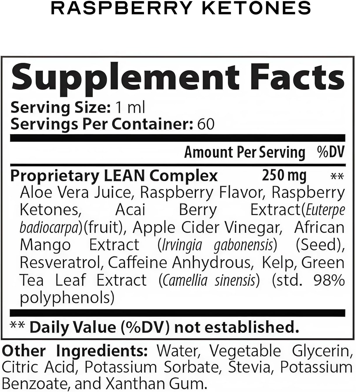 Liquid Raspberry Ketones Drops For Weight Managment and Fat Burning