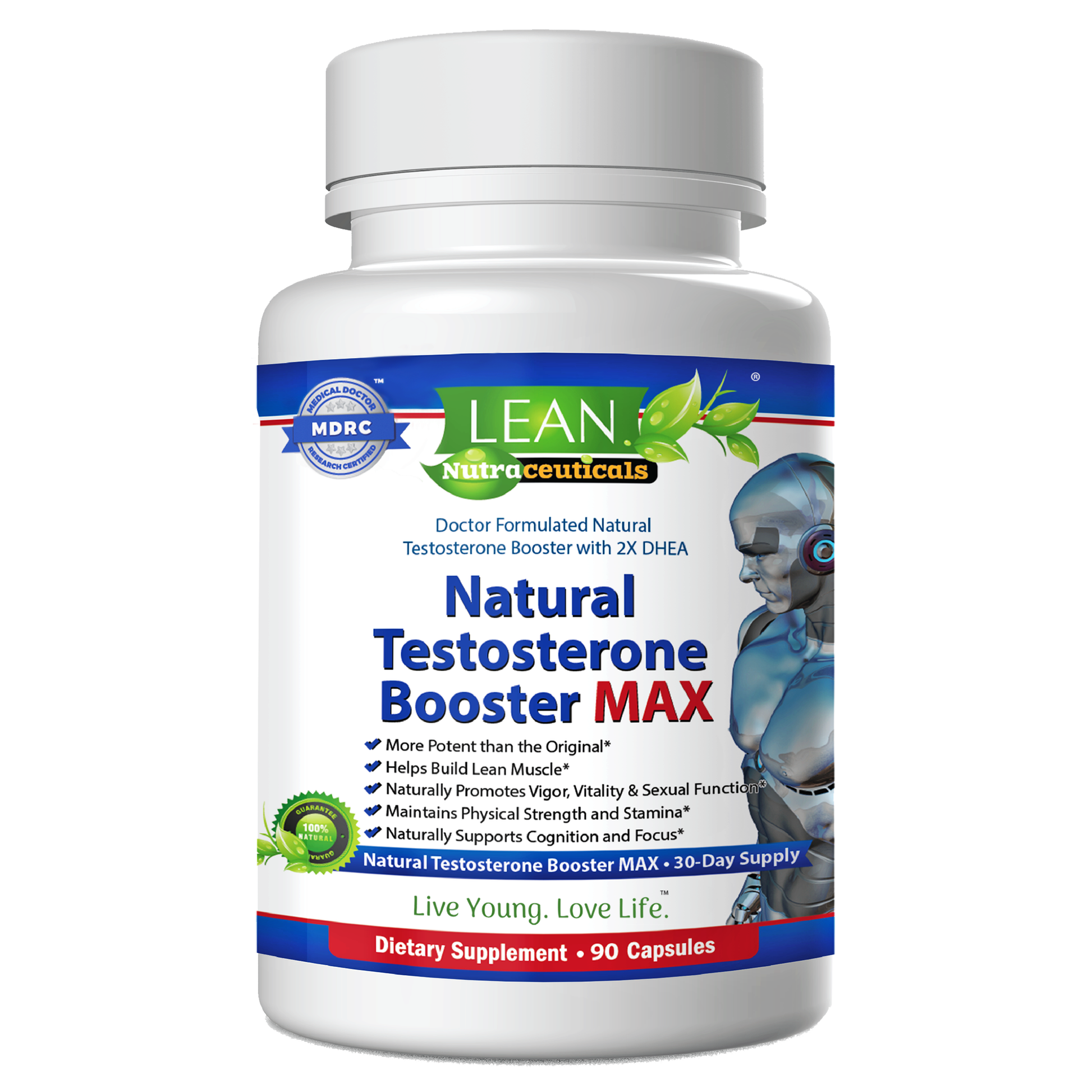 LEAN Nutraceuticals Natural Testosterone Booster MAX for men over 40 50 to enhance libido sex drive build muscle increase energy made in USA that works
