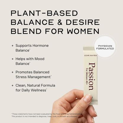 Passion - Balance & Desire Blend for Women 40+ | Hormone Balance | Herbal Adaptogen Formula | Maca & Ashwagandha | Cortisol Manager | Mood, Energy & Wellness Support | Berry Citrus Flavor | 30 Sticks