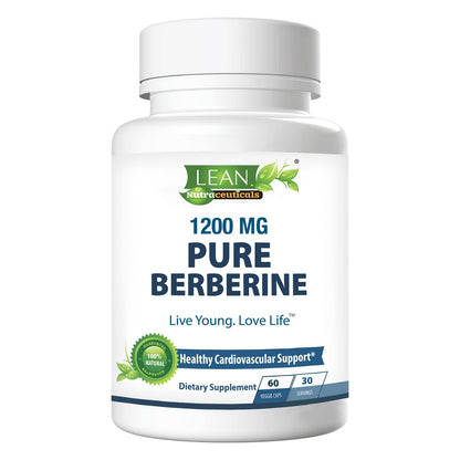 pure berberine HCL 1200mg supplement for blood sugar support natural herbal remedy for heart health 