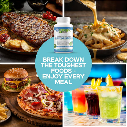 MD Certified Digestive Enzyme Supplements Plus 2 Billion Probiotics Plant Based Scientifically Formulated with 13 Enzymes