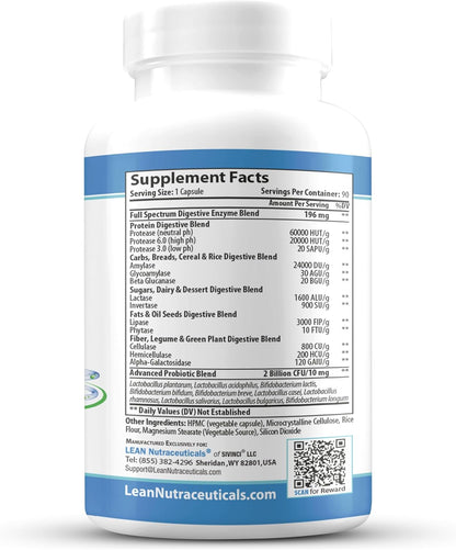 MD Certified Digestive Enzyme Supplements Plus 2 Billion Probiotics Plant Based Scientifically Formulated with 13 Enzymes