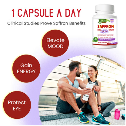 Clinical Studies Prove Saffron Dietary Supplement Main Benefits on Gaining Energy Elevating Mood and Protecting Eyes from Age Related Macular Degeneration