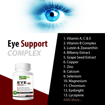 benefits of vitamin A C E B lutein zeaxanthin bilberry extract grape seed extract copper zinc calcium selenium magnesium chromium eyebright lycopene for eye health support