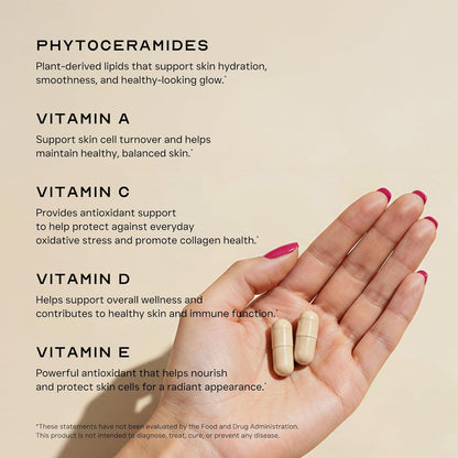 90 Capsules 350mg Phytoceramides Gluten-Free All Natural Plant Derived PhyGLOW Anti-Aging Skin Care