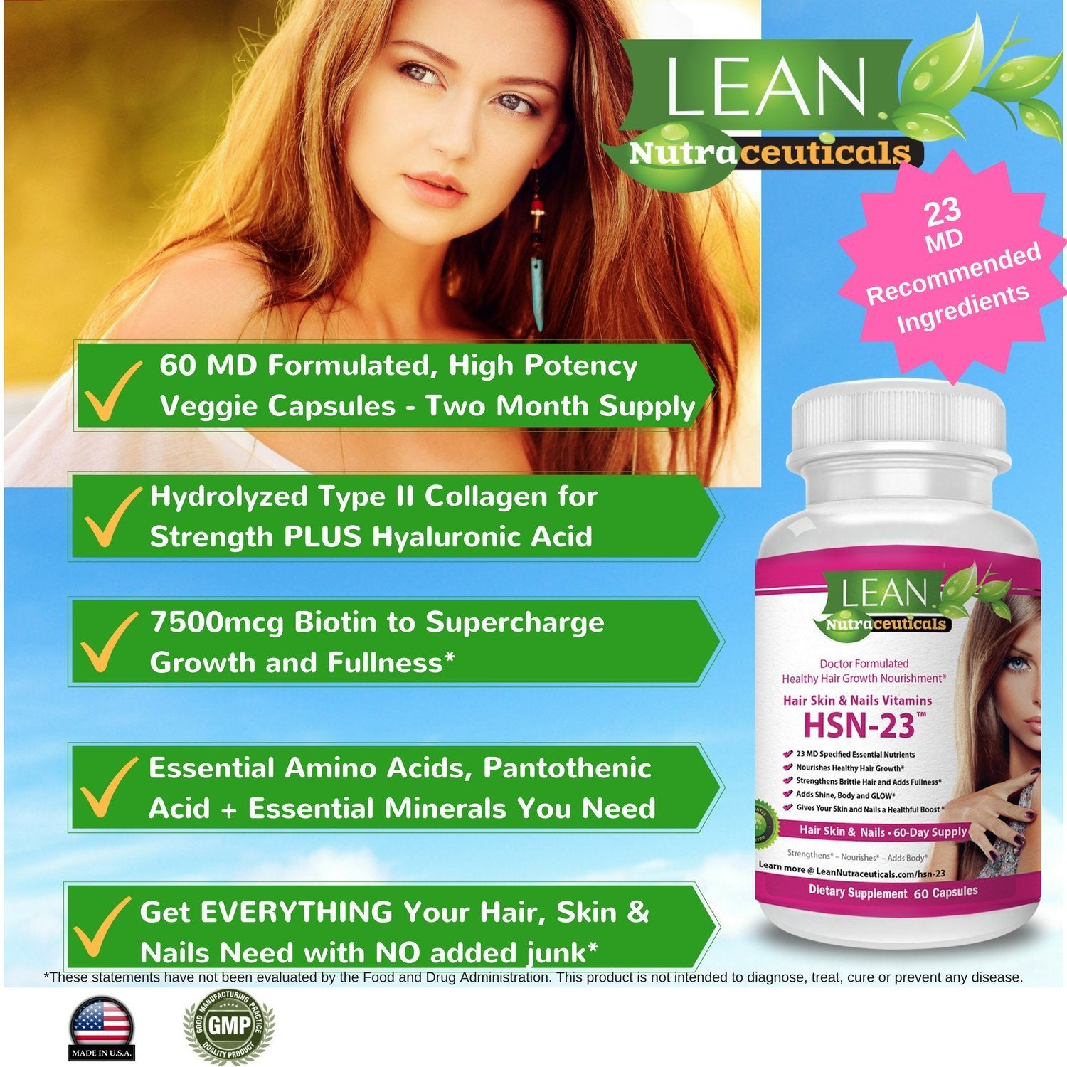 [Premium Quality 100% Pure Nutritional Supplements For Men & Women, Made in USA]-LEAN Nutraceuticals ™