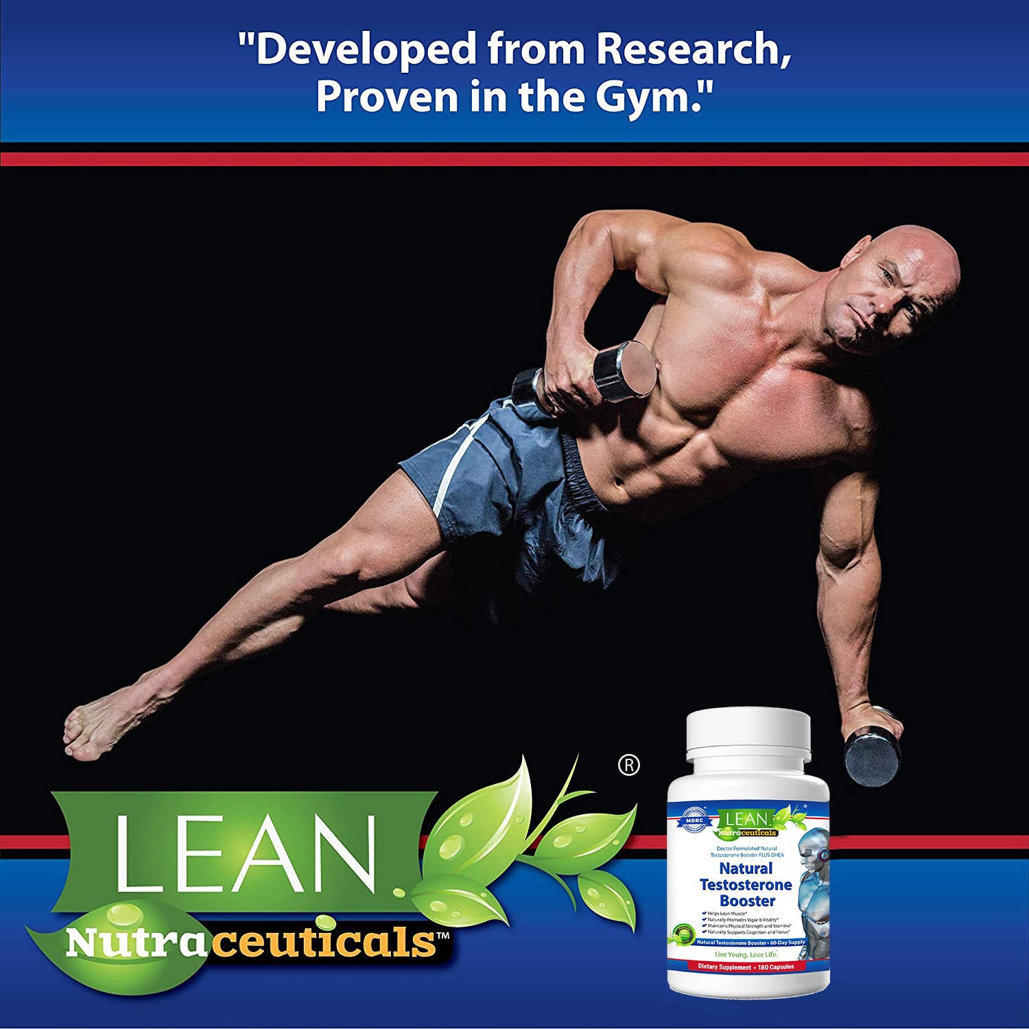 Natural Testosterone Booster Pills developed from research and proven in the gym to build lean muscles stamina endurance energy sex drive and male performance