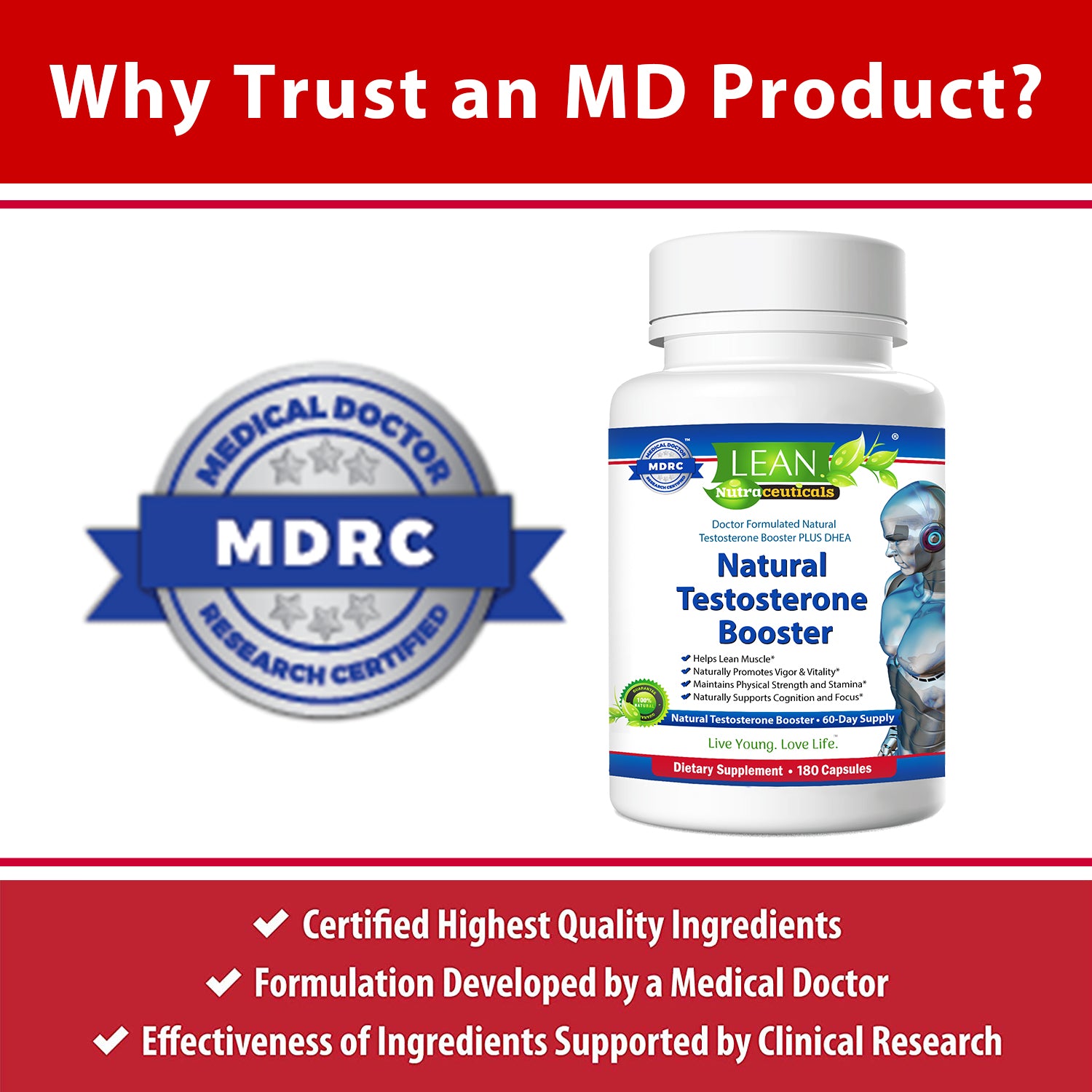 Medical doctor reserch certified testosterone booster pills for men with clinicall proven ingredients to increase libido build muscle and energy