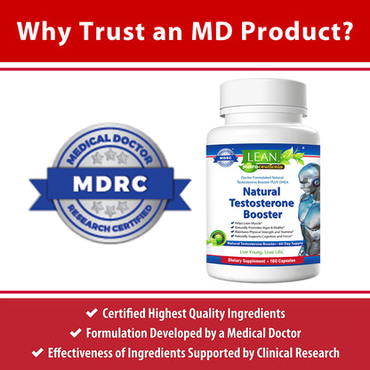 Medical doctor reserch certified testosterone booster pills for men with clinicall proven ingredients to increase libido build muscle and energy