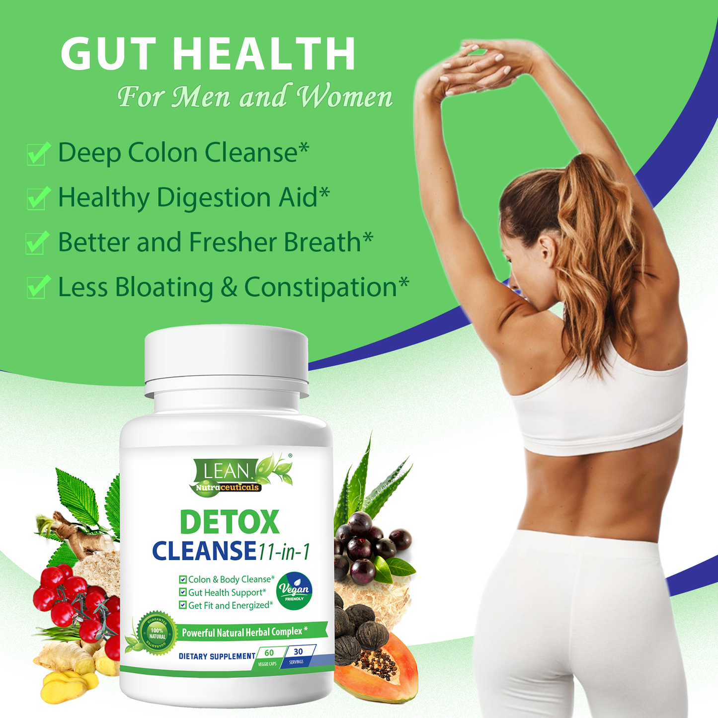 gut helth for men and women deep colon cleanse healthy digestion aid better and fresher breath less bloating and constipation through detox cleanse