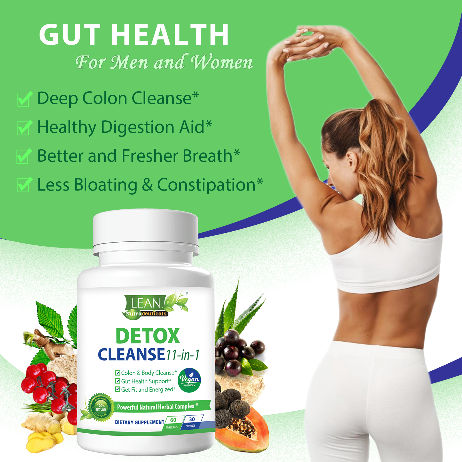 gut helth for men and women deep colon cleanse healthy digestion aid better and fresher breath less bloating and constipation through detox cleanse