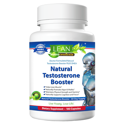 Natural Testosterone Booster for Men 180 Capsules Male Enhancing Pills Made in USA from LEAN Nutraceuticals