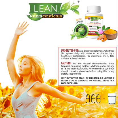 [Premium Quality 100% Pure Nutritional Supplements of turmeric curcumin For Men & Women, Made in USA]-LEAN Nutraceuticals ™