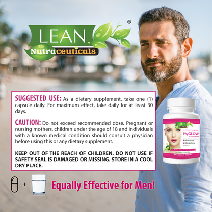 Effective Natural Supplement with Wheat Gluten Free Phytoceramides for Men's Skincare and Skin Hydration while Aging